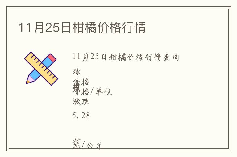 11月25日柑橘價格行情