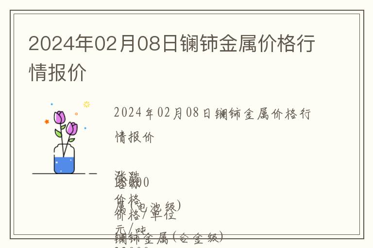 2024年02月08日鑭鈰金屬價格行情報價