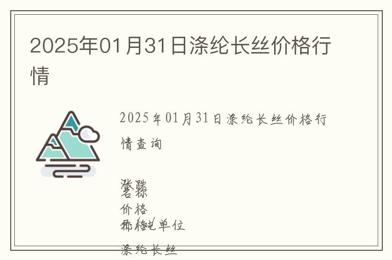 2025年01月31日滌綸長絲價(jià)格行情