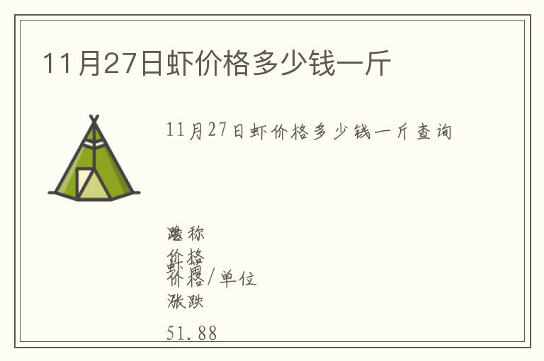11月27日蝦價格多少錢一斤