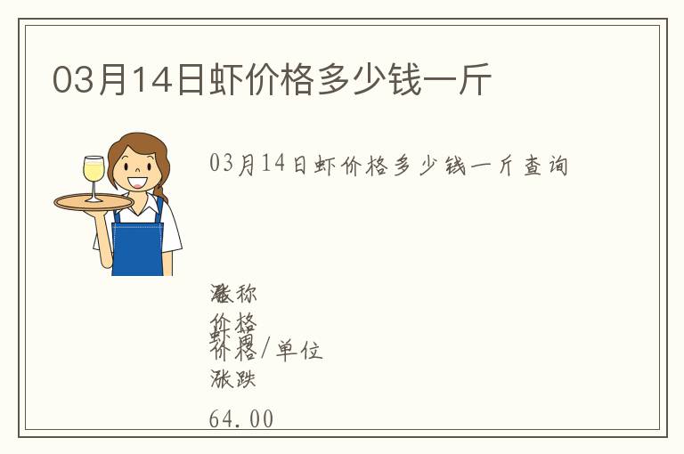 03月14日蝦價格多少錢一斤