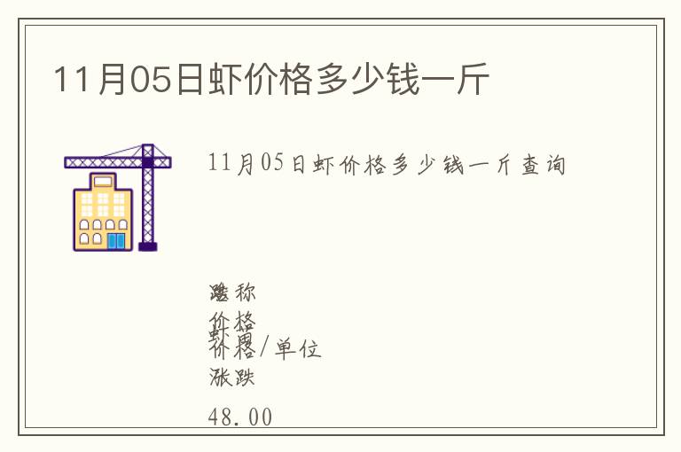11月05日蝦價(jià)格多少錢一斤