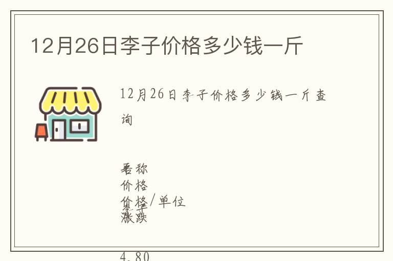 12月26日李子價(jià)格多少錢一斤
