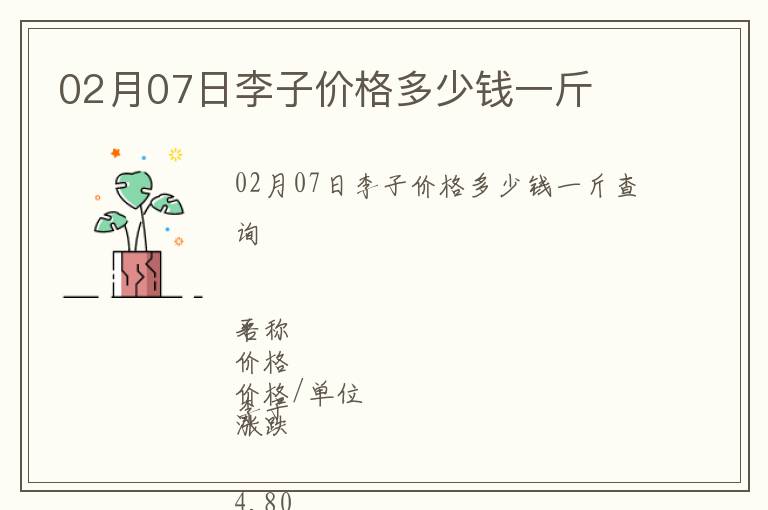02月07日李子價(jià)格多少錢一斤