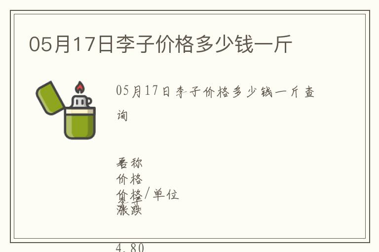 05月17日李子價(jià)格多少錢一斤