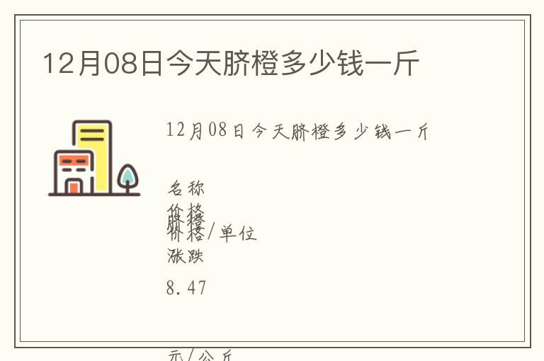 12月08日今天臍橙多少錢一斤