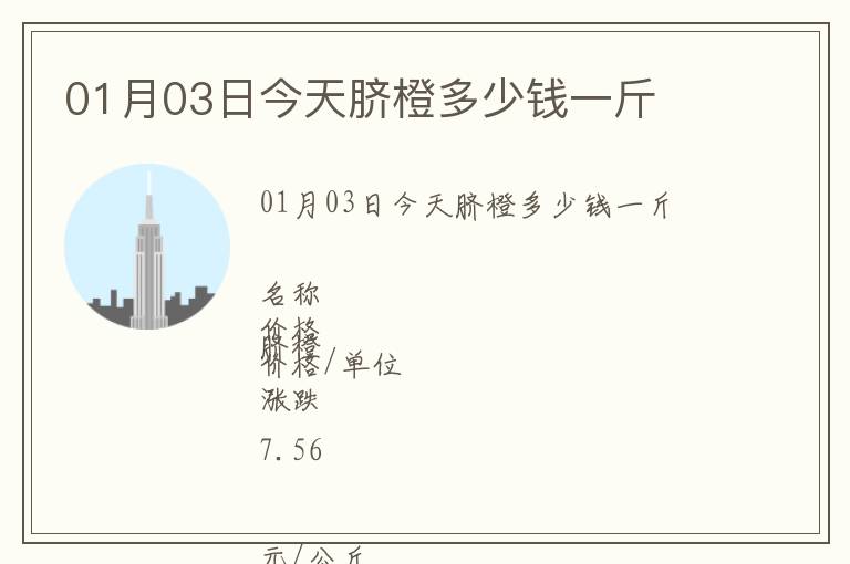 01月03日今天臍橙多少錢(qián)一斤