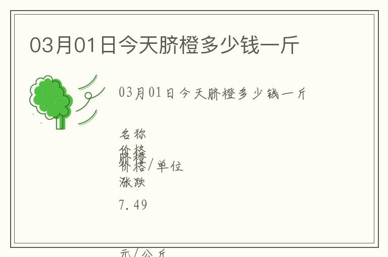 03月01日今天臍橙多少錢一斤