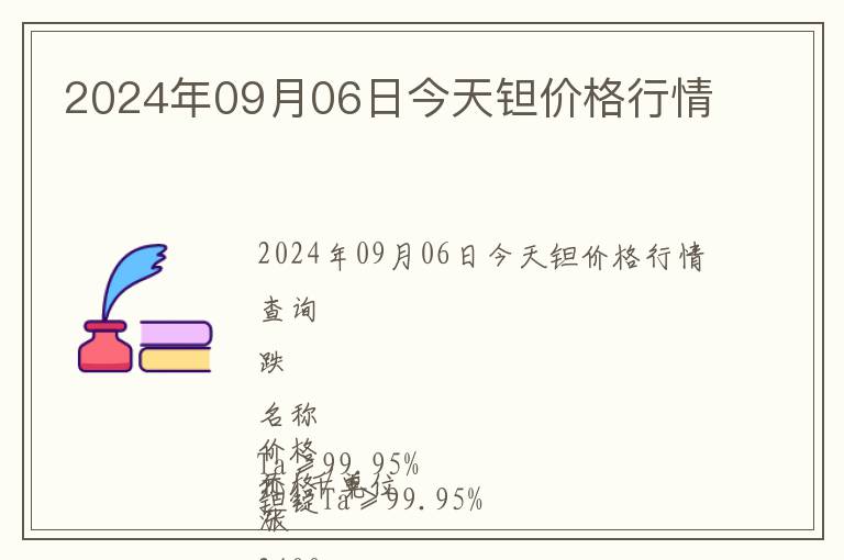2024年09月06日今天鉭價格行情