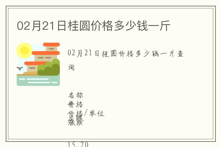 02月21日桂圓價格多少錢一斤