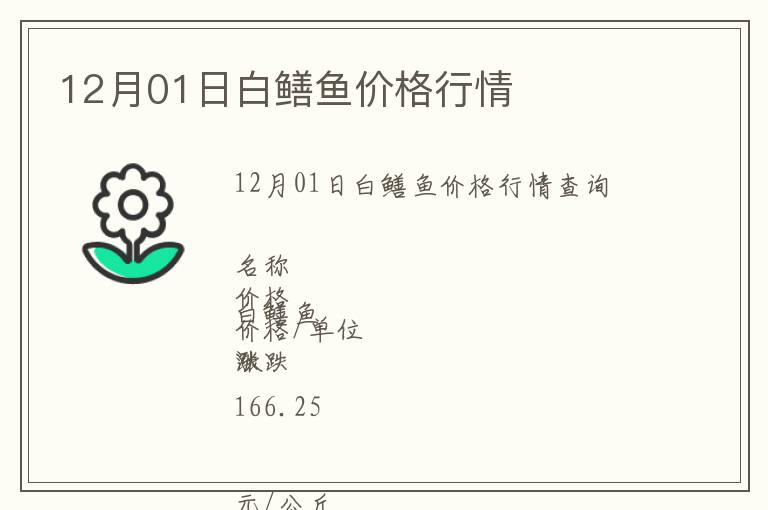 12月01日白鱔魚價(jià)格行情