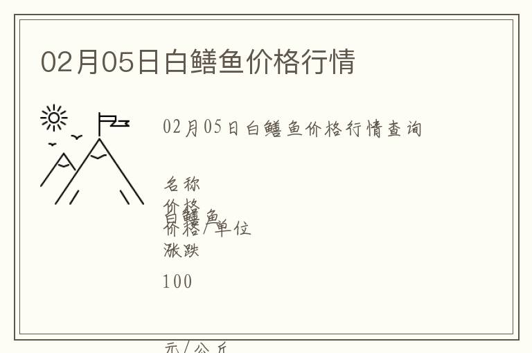 02月05日白鱔魚價格行情