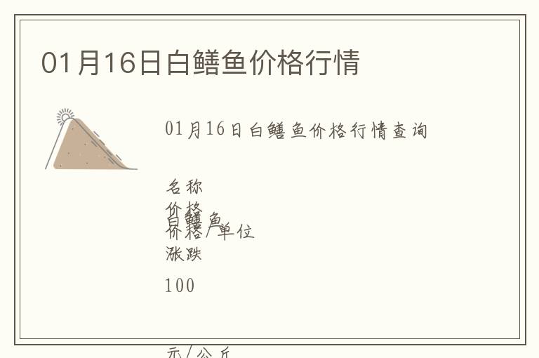 01月16日白鱔魚價(jià)格行情