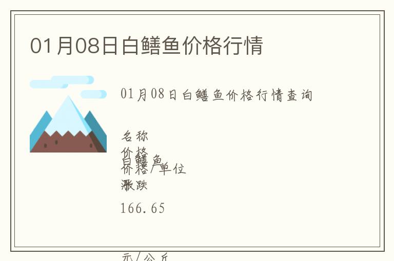 01月08日白鱔魚(yú)價(jià)格行情
