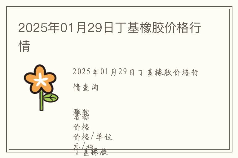 2025年01月29日丁基橡膠價(jià)格行情