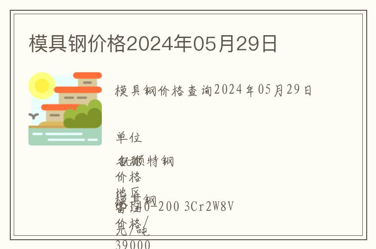 模具鋼價格2024年05月29日