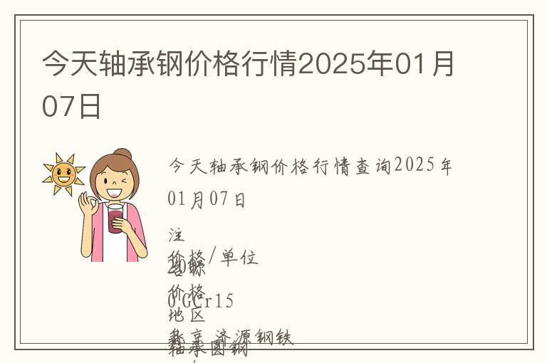 今天軸承鋼價(jià)格行情2025年01月07日