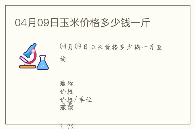 04月09日玉米價(jià)格多少錢一斤