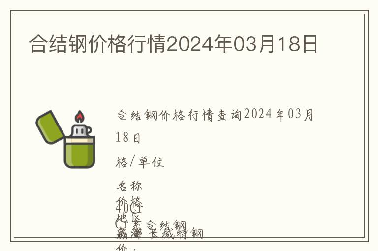 合結鋼價格行情2024年03月18日