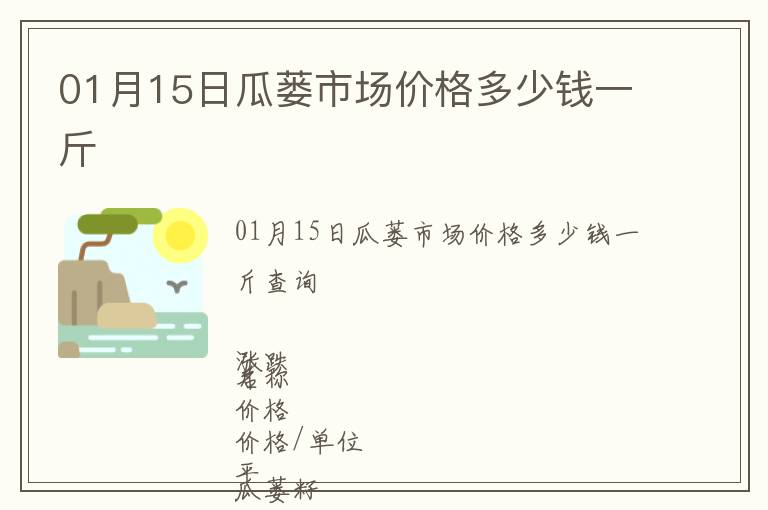 01月15日瓜蔞市場(chǎng)價(jià)格多少錢一斤