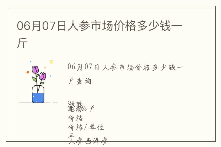 06月07日人參市場價格多少錢一斤