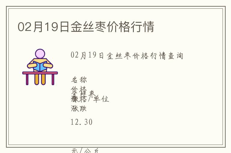 02月19日金絲棗價(jià)格行情