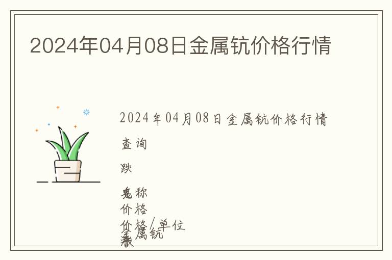 2024年04月08日金屬鈧價(jià)格行情