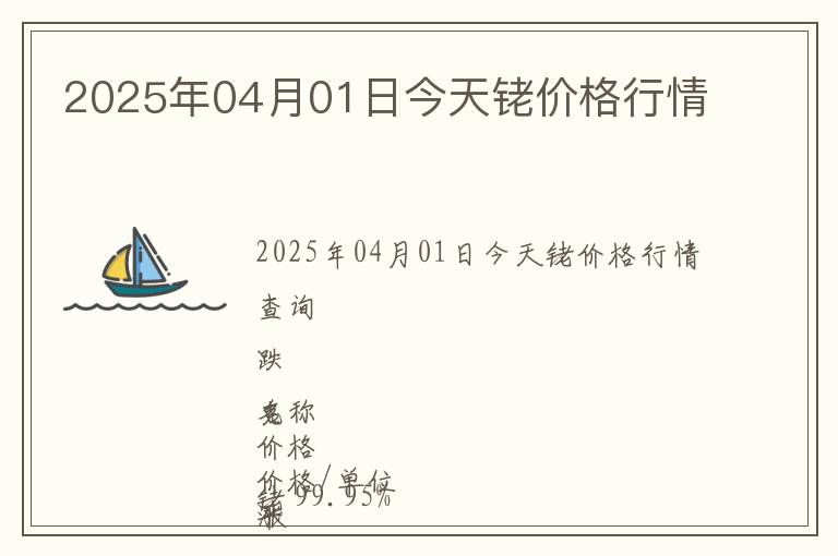 2025年04月01日今天銠價格行情