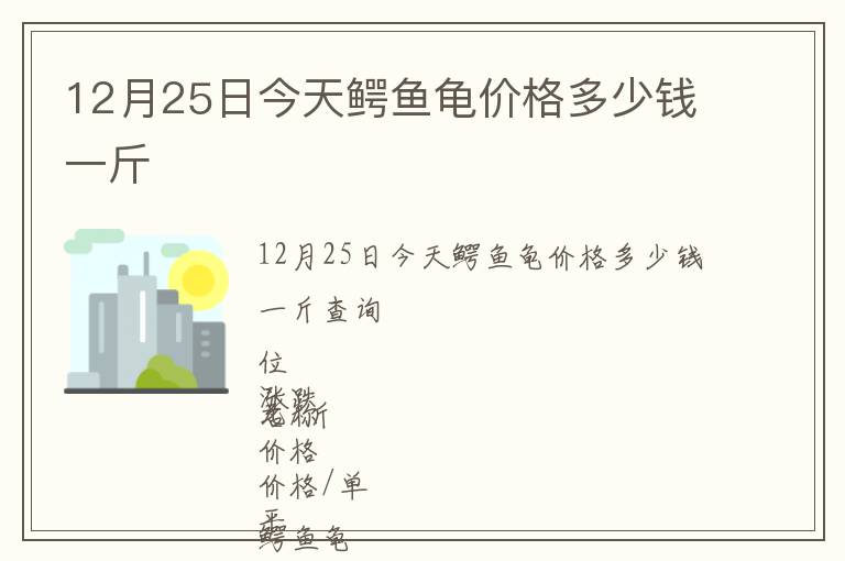12月25日今天鱷魚龜價格多少錢一斤
