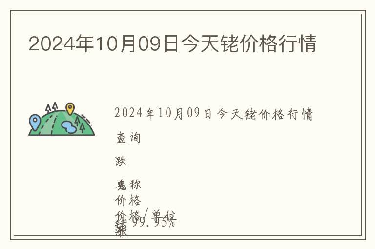 2024年10月09日今天銠價格行情