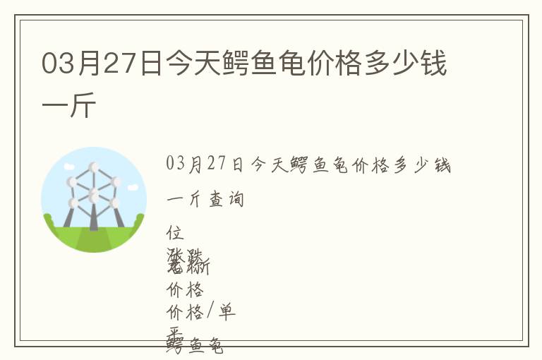 03月27日今天鱷魚龜價格多少錢一斤