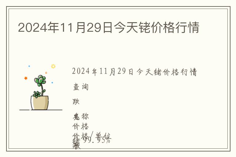 2024年11月29日今天銠價格行情