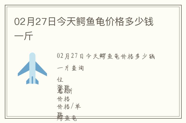 02月27日今天鱷魚龜價(jià)格多少錢一斤