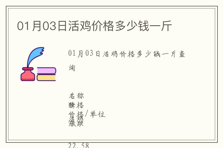 01月03日活雞價(jià)格多少錢一斤