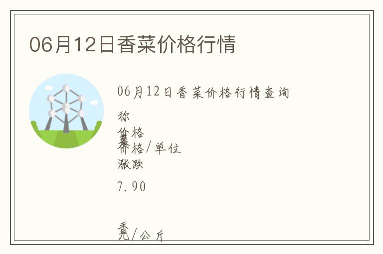 06月12日香菜價格行情