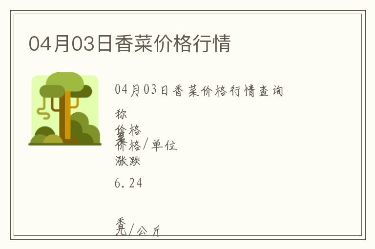 04月03日香菜價(jià)格行情