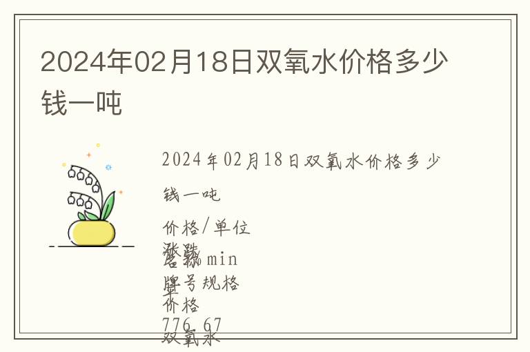 2024年02月18日雙氧水價格多少錢一噸
