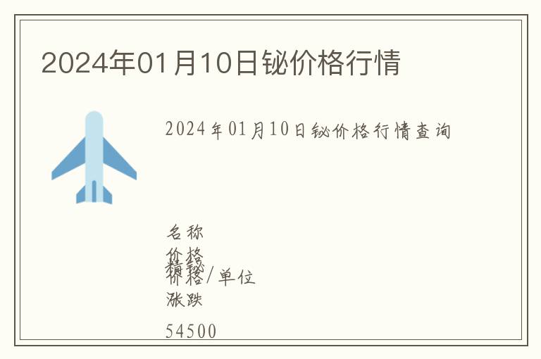 2024年01月10日鉍價(jià)格行情
