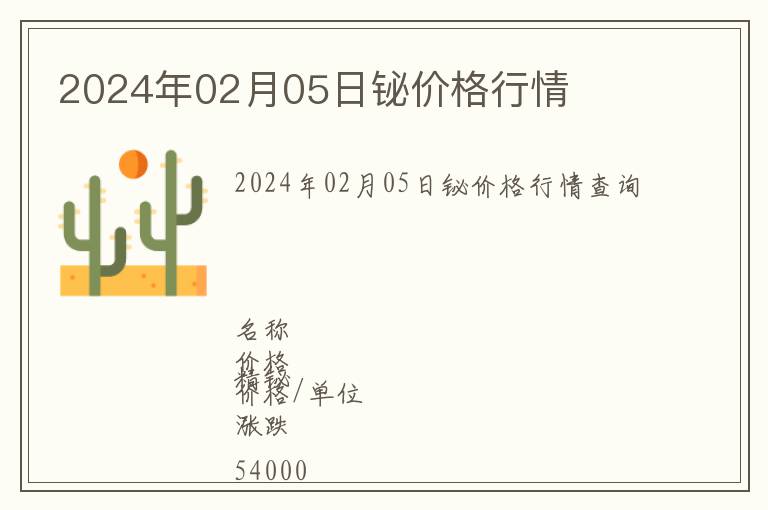 2024年02月05日鉍價(jià)格行情