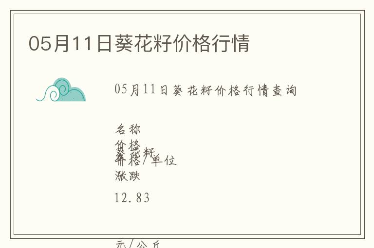 05月11日葵花籽價(jià)格行情