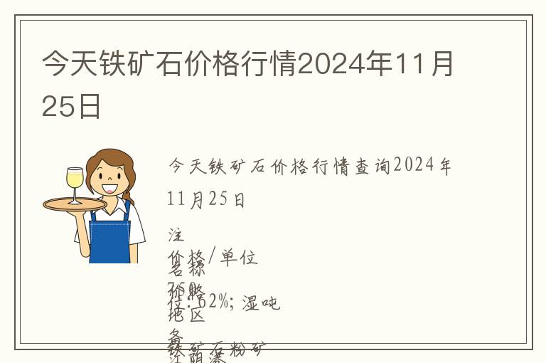 今天鐵礦石價格行情2024年11月25日