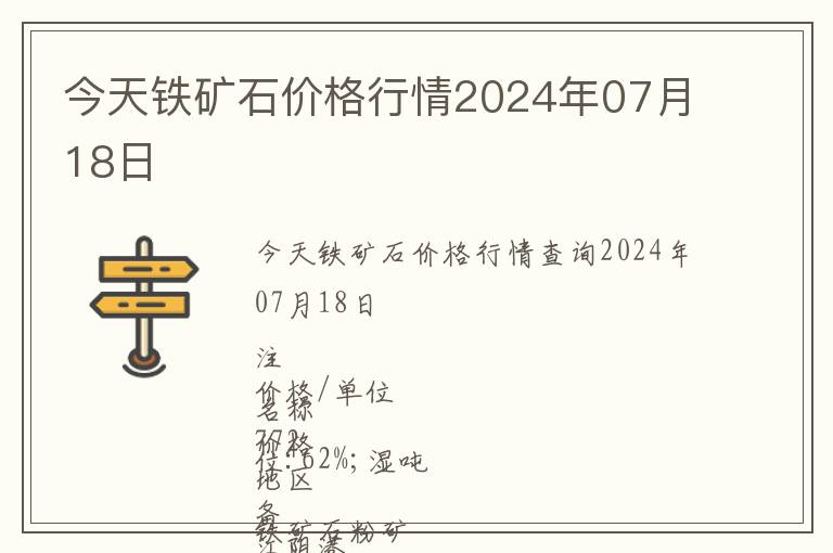 今天鐵礦石價格行情2024年07月18日