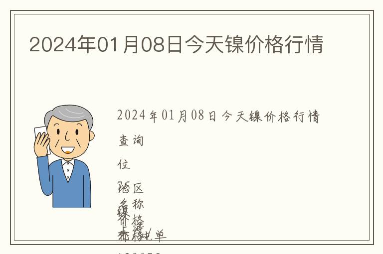 2024年01月08日今天鎳價格行情
