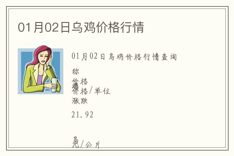 01月02日烏雞價(jià)格行情