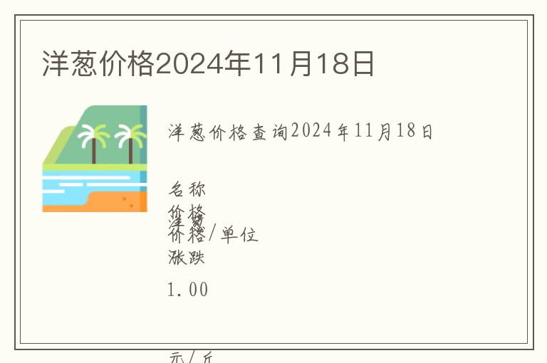 洋蔥價(jià)格2024年11月18日