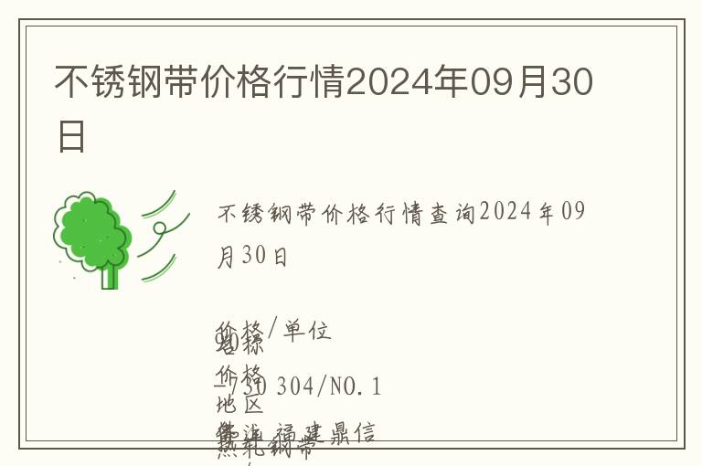 不銹鋼帶價格行情2024年09月30日
