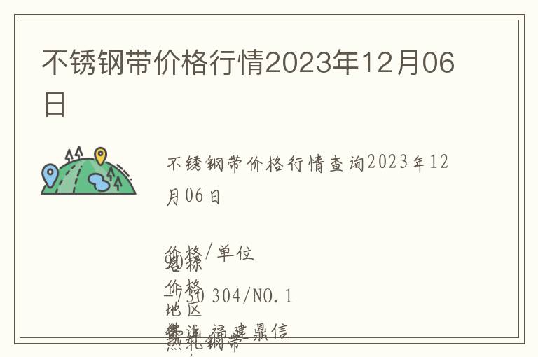 不銹鋼帶價格行情2023年12月06日
