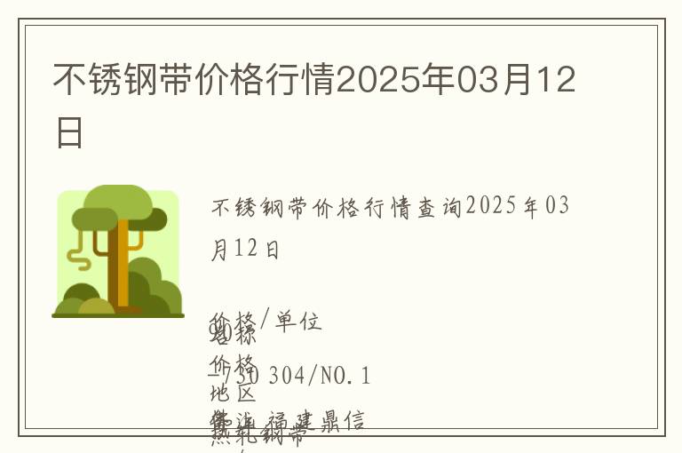 不銹鋼帶價格行情2025年03月12日