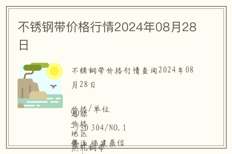 不銹鋼帶價格行情2024年08月28日