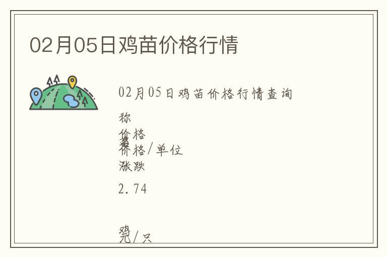 02月05日雞苗價(jià)格行情
